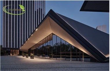 El nuevo hito de Tianfu "Blue Cartier Center"---marca designada de panel de pared EcoTechWood